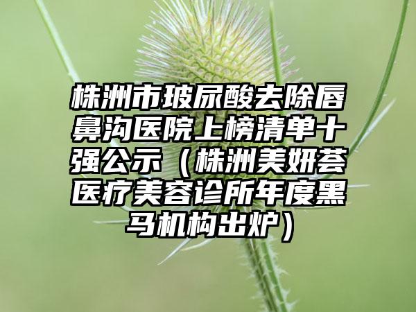 株洲市玻尿酸去除唇鼻沟医院上榜清单十强公示（株洲美妍荟医疗美容诊所年度黑马机构出炉）