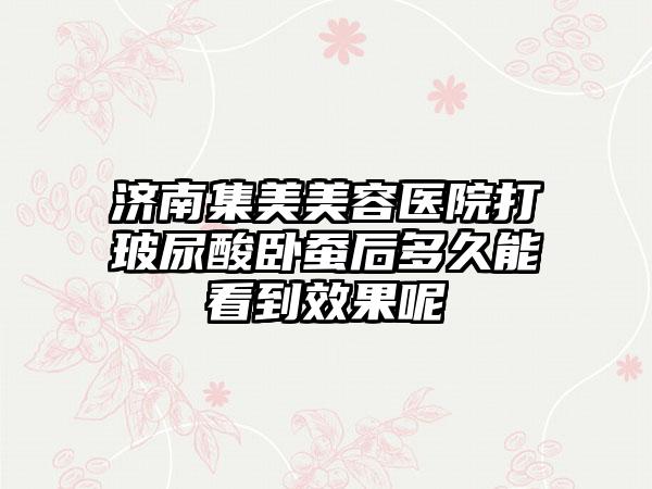 济南集美美容医院打玻尿酸卧蚕后多久能看到效果呢