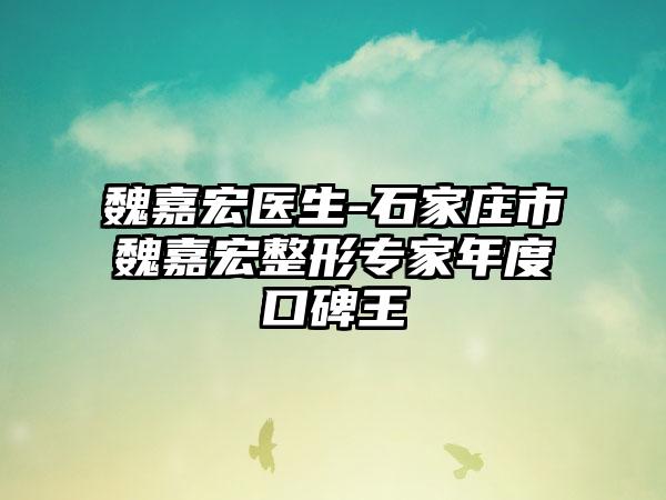 魏嘉宏医生-石家庄市魏嘉宏整形专家年度口碑王