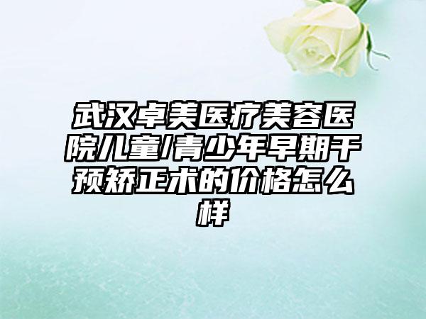 武汉卓美医疗美容医院儿童/青少年早期干预矫正术的价格怎么样