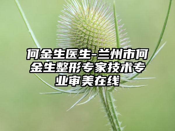 何金生医生-兰州市何金生整形专家技术专业审美在线