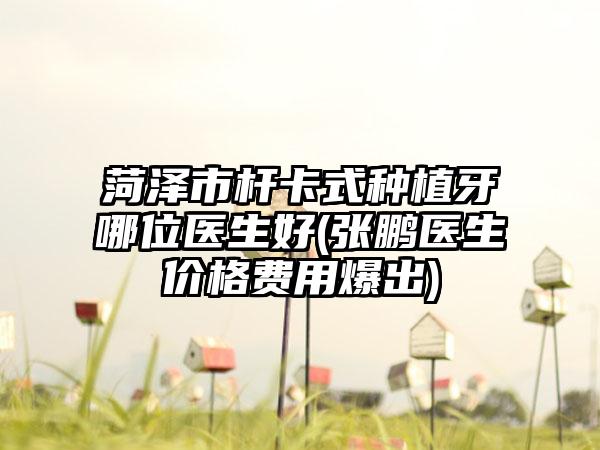 菏泽市杆卡式种植牙哪位医生好(张鹏医生价格费用爆出)