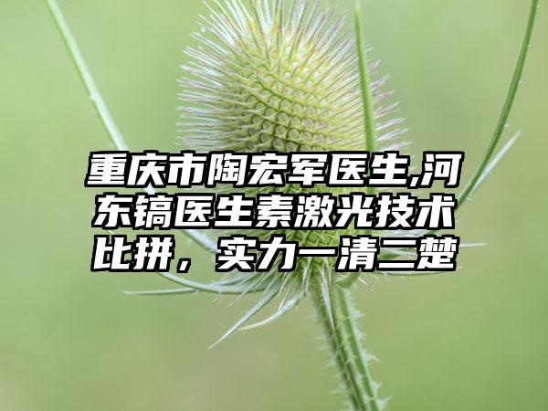 重庆市陶宏军医生,河东镐医生素激光技术比拼，实力一清二楚