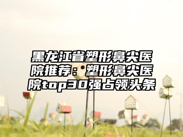 黑龙江省塑形鼻尖医院推荐：塑形鼻尖医院top30强占领头条
