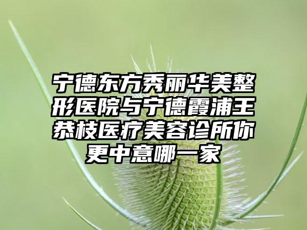 宁德东方秀丽华美整形医院与宁德霞浦王恭枝医疗美容诊所你更中意哪一家