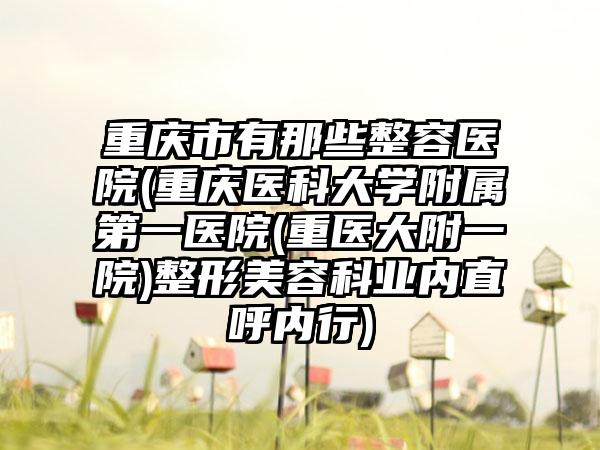 重庆市有那些整容医院(重庆医科大学附属第一医院(重医大附一院)整形美容科业内直呼内行)