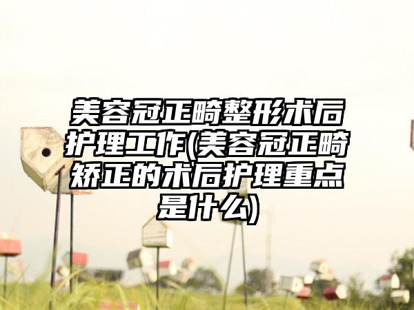 美容冠正畸整形术后护理工作(美容冠正畸矫正的术后护理重点是什么)