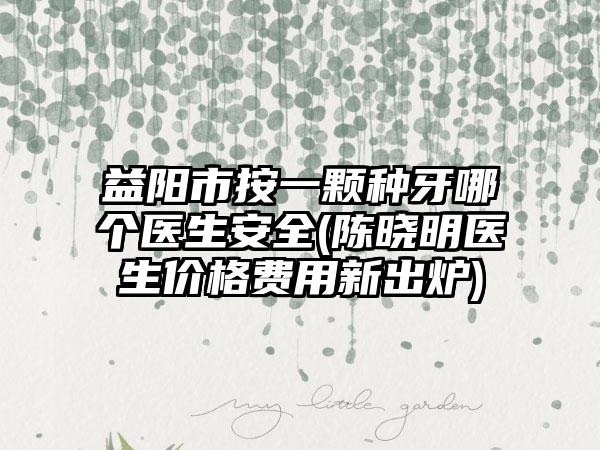 益阳市按一颗种牙哪个医生安全(陈晓明医生价格费用新出炉)