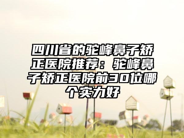 四川省的驼峰鼻子矫正医院推荐：驼峰鼻子矫正医院前30位哪个实力好