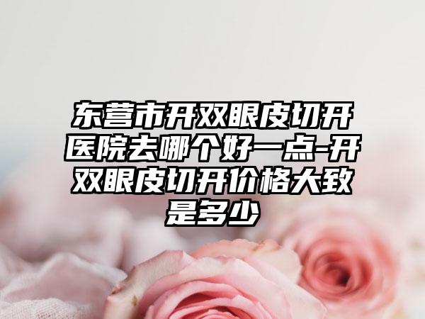东营市开双眼皮切开医院去哪个好一点-开双眼皮切开价格大致是多少