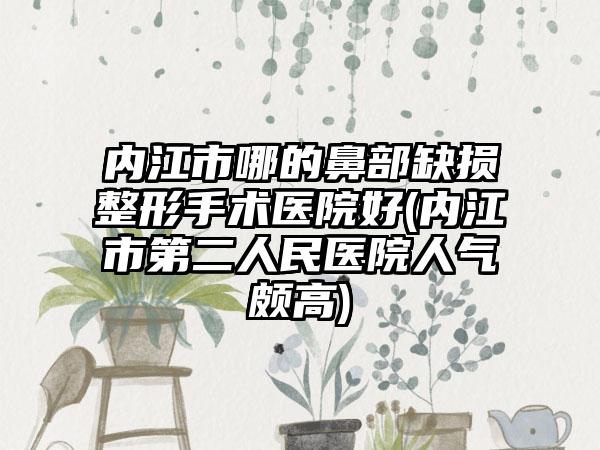 内江市哪的鼻部缺损整形手术医院好(内江市第二人民医院人气颇高)