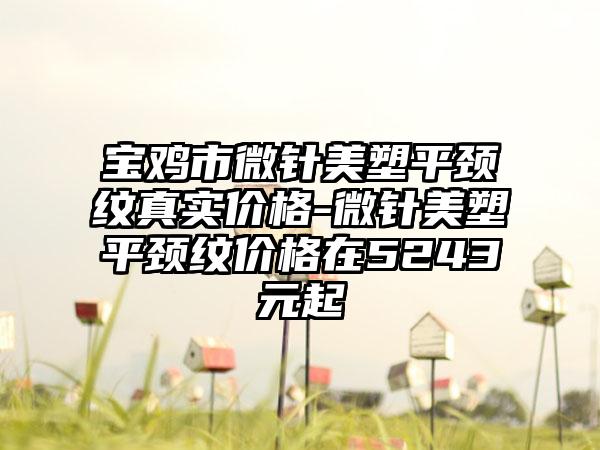 宝鸡市微针美塑平颈纹真实价格-微针美塑平颈纹价格在5243元起