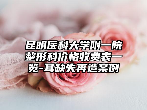 昆明医科大学附一院整形科价格收费表一览-耳缺失再造案例