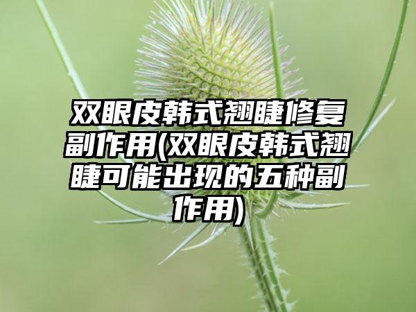 双眼皮韩式翘睫修复副作用(双眼皮韩式翘睫可能出现的五种副作用)