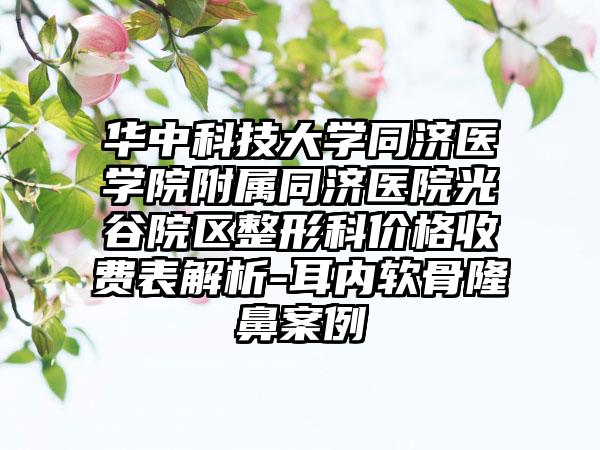 华中科技大学同济医学院附属同济医院光谷院区整形科价格收费表解析-耳内软骨隆鼻案例