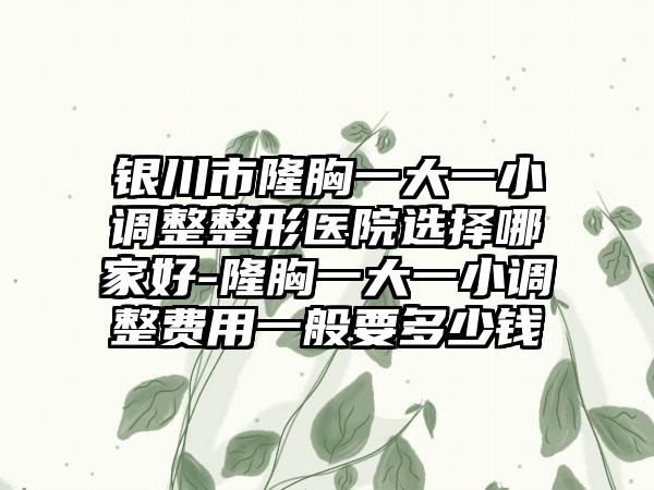 银川市隆胸一大一小调整整形医院选择哪家好-隆胸一大一小调整费用一般要多少钱