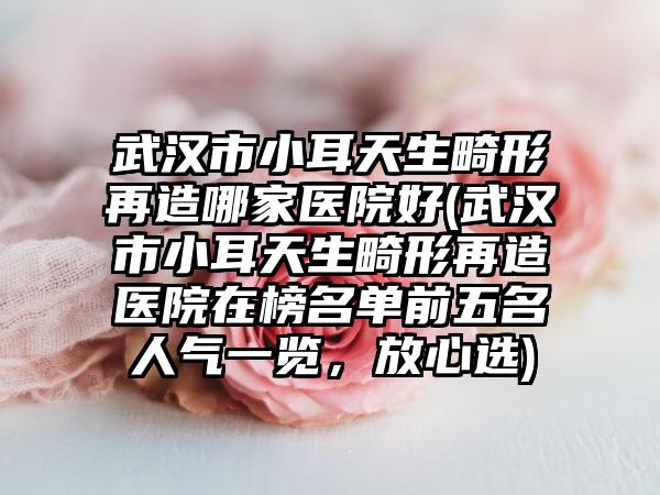 武汉市小耳天生畸形再造哪家医院好(武汉市小耳天生畸形再造医院在榜名单前五名人气一览，放心选)