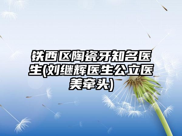 铁西区陶瓷牙知名医生(刘继辉医生公立医美牵头)
