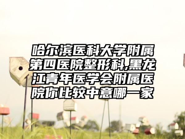 哈尔滨医科大学附属第四医院整形科,黑龙江青年医学会附属医院你比较中意哪一家