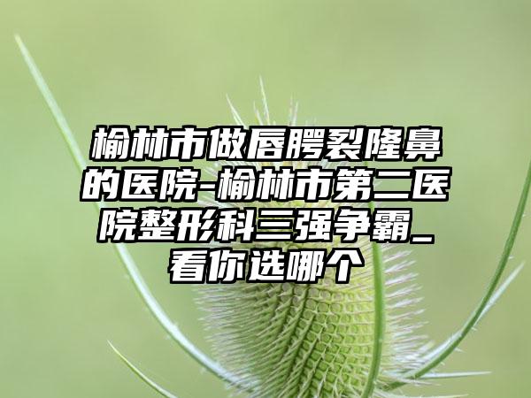 榆林市做唇腭裂隆鼻的医院-榆林市第二医院整形科三强争霸_看你选哪个