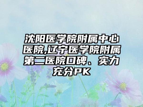 沈阳医学院附属中心医院,辽宁医学院附属第二医院口碑、实力充分PK