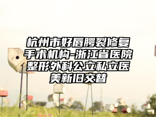 杭州市好唇腭裂修复手术机构-浙江省医院整形外科公立私立医美新旧交替