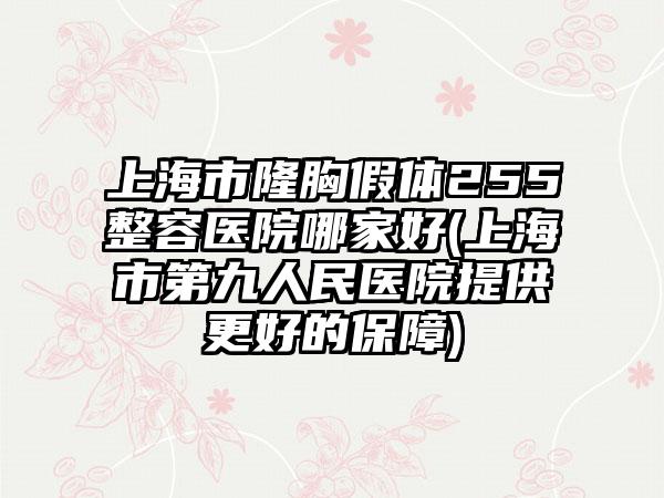 上海市隆胸假体255整容医院哪家好(上海市第九人民医院提供更好的保障)