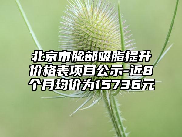 北京市脸部吸脂提升价格表项目公示-近8个月均价为15736元