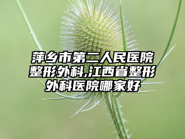 萍乡市第二人民医院整形外科,江西省整形外科医院哪家好
