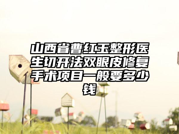 山西省曹红玉整形医生切开法双眼皮修复手术项目一般要多少钱