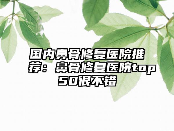 国内鼻骨修复医院推荐：鼻骨修复医院top50很不错