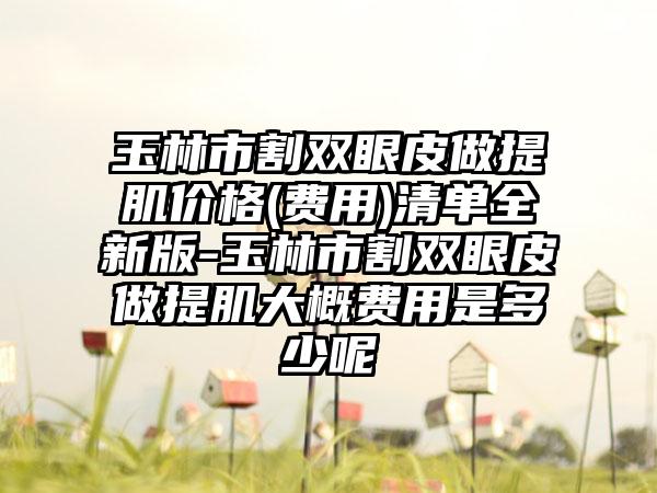 玉林市割双眼皮做提肌价格(费用)清单全新版-玉林市割双眼皮做提肌大概费用是多少呢
