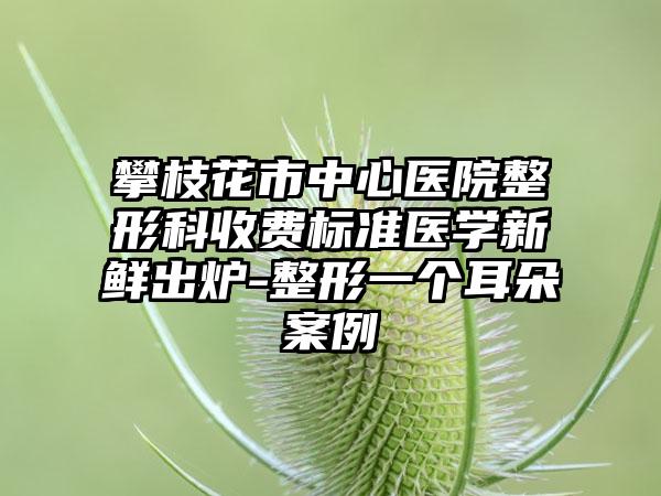 攀枝花市中心医院整形科收费标准医学新鲜出炉-整形一个耳朵案例