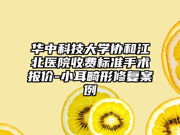 华中科技大学协和江北医院收费标准手术报价-小耳畸形修复案例