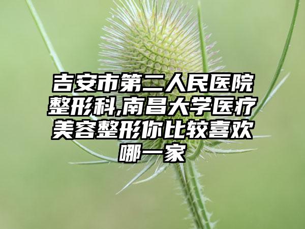 吉安市第二人民医院整形科,南昌大学医疗美容整形你比较喜欢哪一家