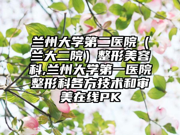 兰州大学第二医院（兰大二院）整形美容科,兰州大学第一医院整形科各方技术和审美在线PK