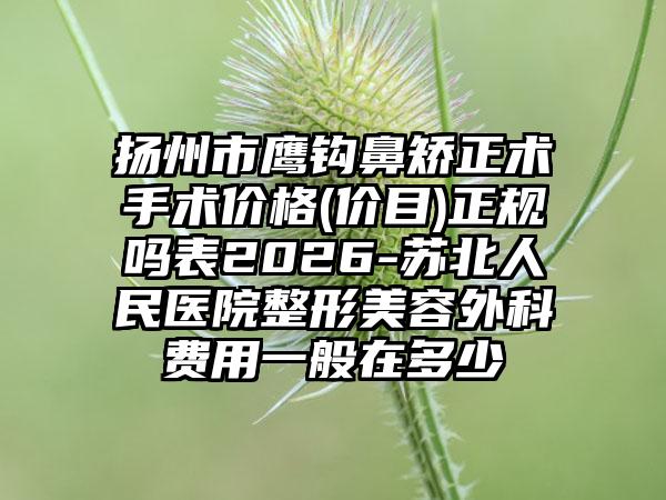扬州市鹰钩鼻矫正术手术价格(价目)正规吗表2026-苏北人民医院整形美容外科费用一般在多少