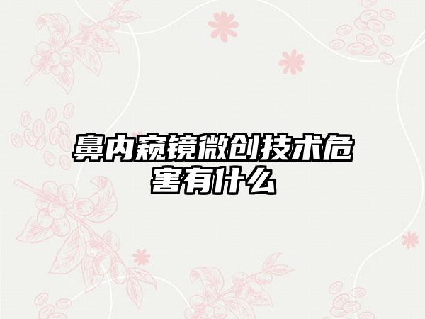 鼻内窥镜微创技术危害有什么