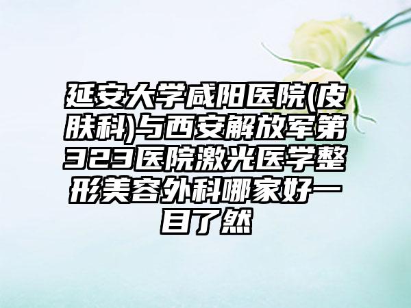 延安大学咸阳医院(皮肤科)与西安解放军第323医院激光医学整形美容外科哪家好一目了然