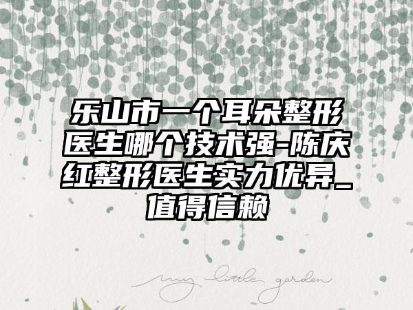 乐山市一个耳朵整形医生哪个技术强-陈庆红整形医生实力优异_值得信赖
