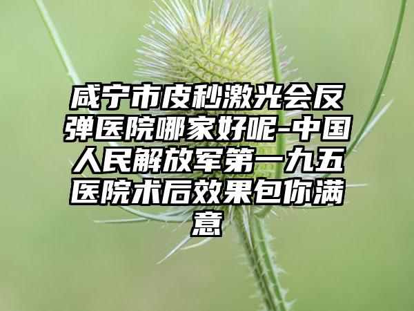 咸宁市皮秒激光会反弹医院哪家好呢-中国人民解放军第一九五医院术后效果包你满意