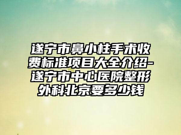 遂宁市鼻小柱手术收费标准项目大全介绍-遂宁市中心医院整形外科北京要多少钱