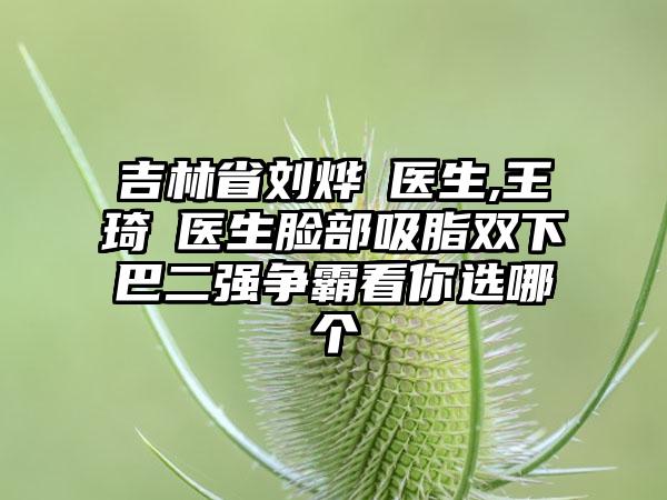 吉林省刘烨医生,王琦医生脸部吸脂双下巴二强争霸看你选哪个