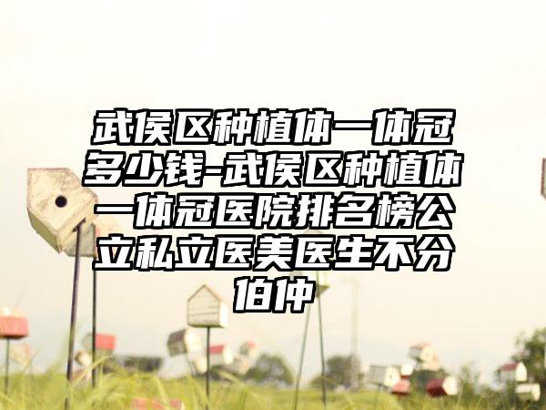 武侯区种植体一体冠多少钱-武侯区种植体一体冠医院排名榜公立私立医美医生不分伯仲