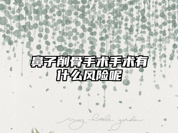 鼻子削骨手术手术有什么风险呢