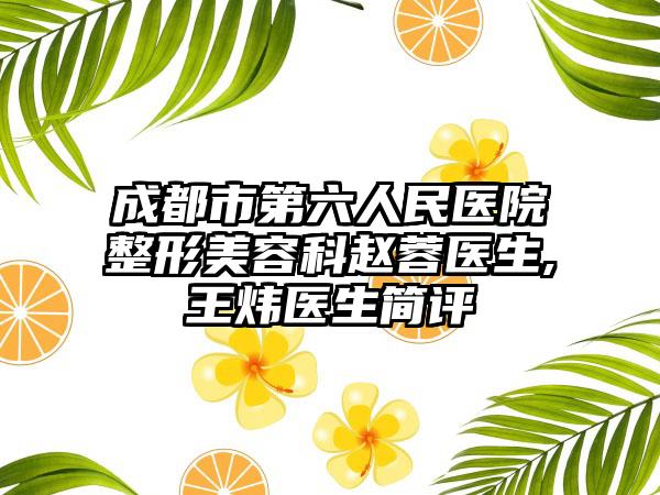 成都市第六人民医院整形美容科赵蓉医生,王炜医生简评