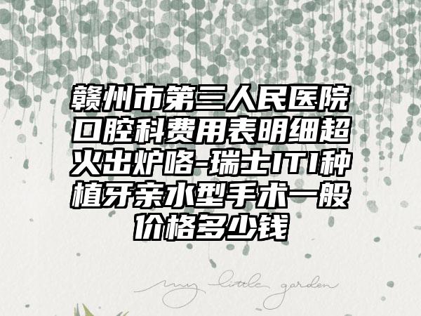 赣州市第三人民医院口腔科费用表明细超火出炉咯-瑞士ITI种植牙亲水型手术一般价格多少钱