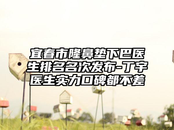 宜春市隆鼻垫下巴医生排名名次发布-丁宇医生实力口碑都不差