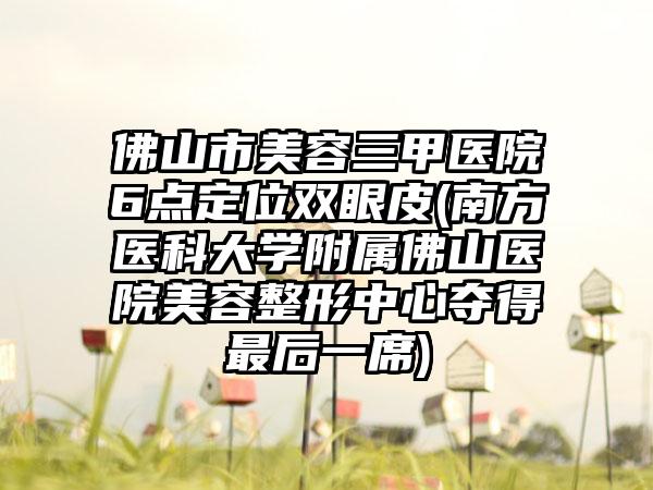 佛山市美容三甲医院6点定位双眼皮(南方医科大学附属佛山医院美容整形中心夺得最后一席)