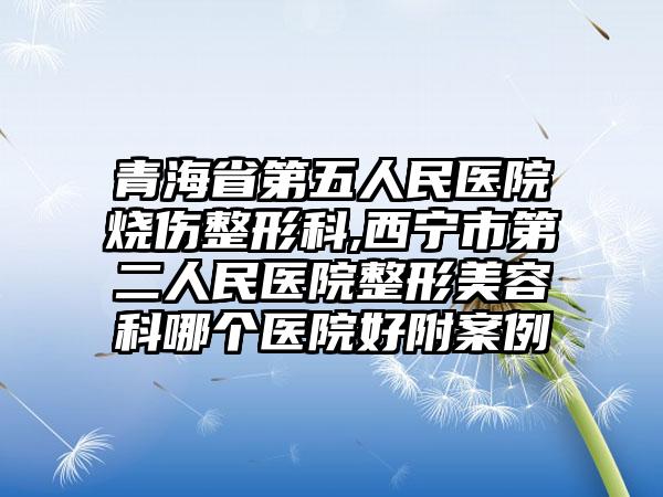 青海省第五人民医院烧伤整形科,西宁市第二人民医院整形美容科哪个医院好附案例